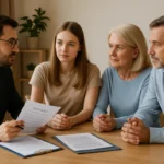 Australian family discussing estate planning documents with a lawyer in 2025