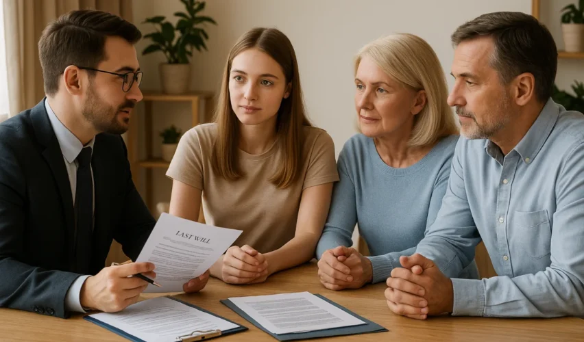 Australian family discussing estate planning documents with a lawyer in 2025