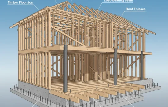 Australian residential building structure showing foundations, beams, and framing to explain basic structural engineering concepts for non-engineers