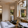 Professional building inspection scene showing inspection tools and subtle signs of structural and moisture issues inside an Australian home before purchase.